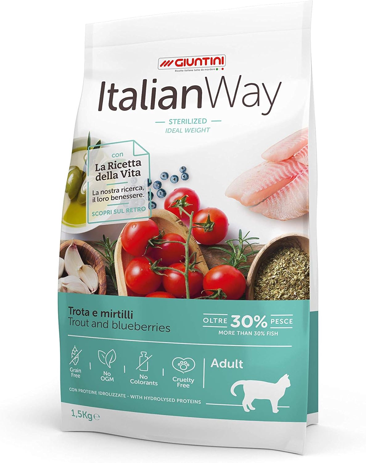 ItalianWay Crocchette Gatto Sterilizzato Trota e Mirtilli