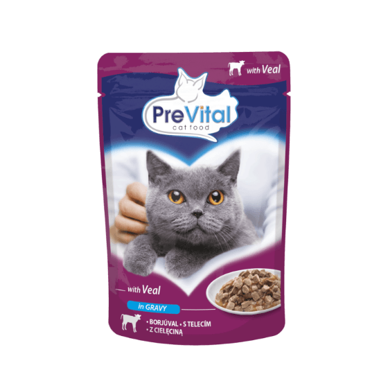 Bustina Prevital Per Gatti Adulti con Vitello in salsa 100 gr - Il mio negozio