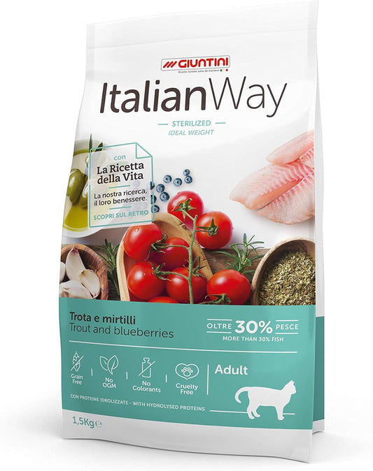 ItalianWay Crocchette Gatto Sterilizzato Trota e Mirtilli