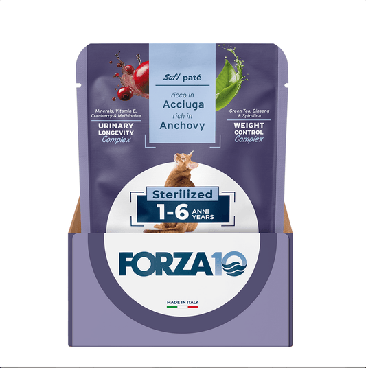 Forza 10 Soft Patè Adult 1-6 anni Sterilized - Acciuga 80 g - Il mio negozio