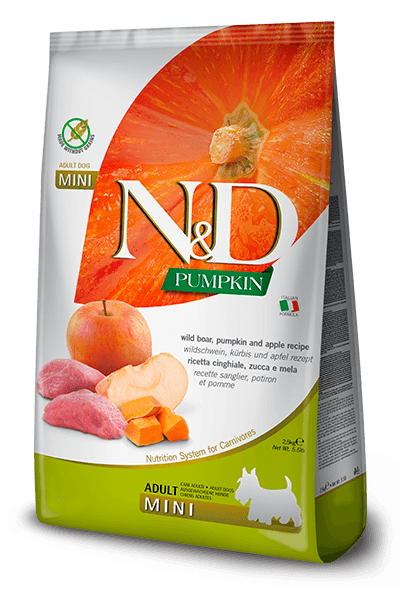Farmina N&D Secco Cane Cinghiale, zucca e mela Pumpkin Adulti mini 2,5 kg - Il mio negozio