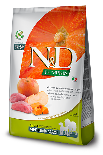 Farmina N&D Secco Cane Cinghiale, zucca e mela Pumpkin Adulti Medium-Maxi 2,5 kg