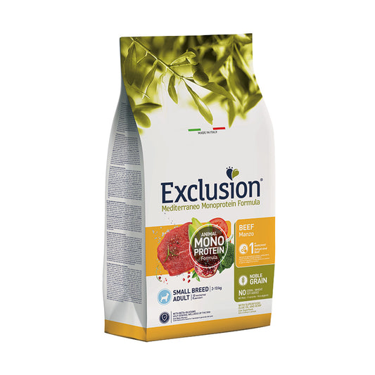 EXCLUSION-MEDITERRANEO-MONOPROTEIN-NOBLE-GRAIN-MANZO-ADULT-SMALL-BREED-2-kg
