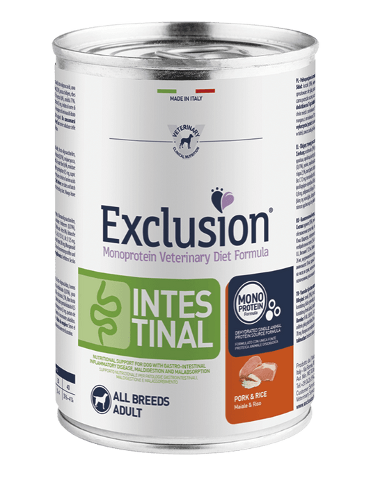 EXCLUSION MONOPROTEIN – MAIALE E RISO ALL BREEDS 400 g - Il mio negozio