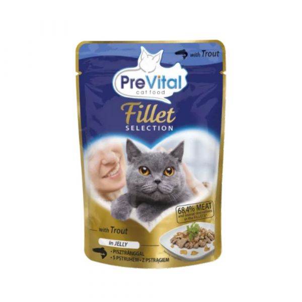 Bustina Prevital Per Gatti Adulti con Trota in gelatina 100 gr - Il mio negozio