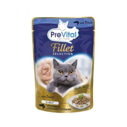 Bustina Prevital Per Gatti Adulti con Trota in gelatina 100 gr - Il mio negozio