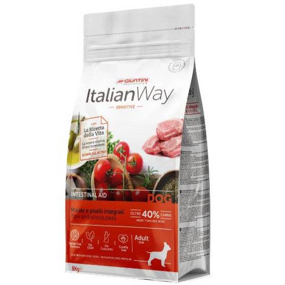 ITALIANWAY DOG ADULT MINI INTESTINAL – MAIALE e PISELLI INTEGRALI 8 KG. - Il mio negozio