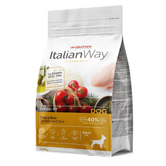 ItalianWay Pollo e Riso Classic Fit Adult Mini 8 Kg.