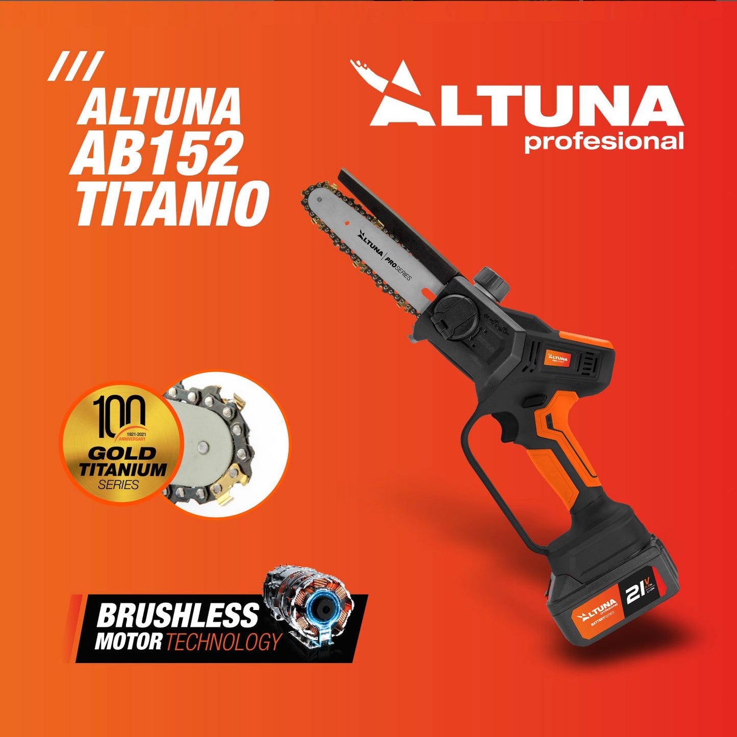 Motosega a Batteria Altuna Professional AB 152 Titanium
