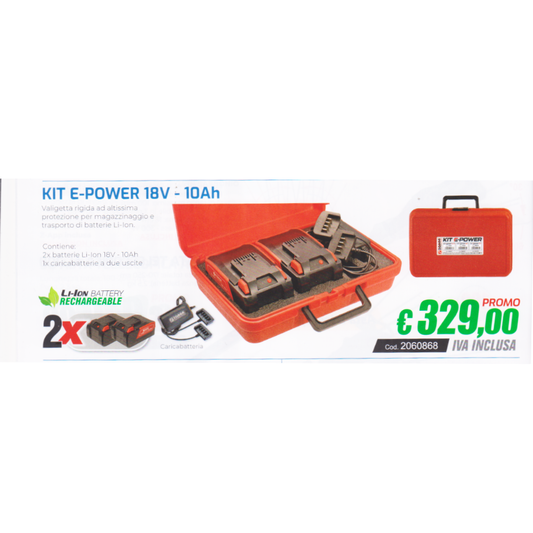Batterie Zanon agli Ioni di Litio Kit E-power 18 Volt 10 Ampere