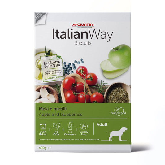 Snack Cane Adulto Secco Italian Way Biscotti Mela e Mirtilli