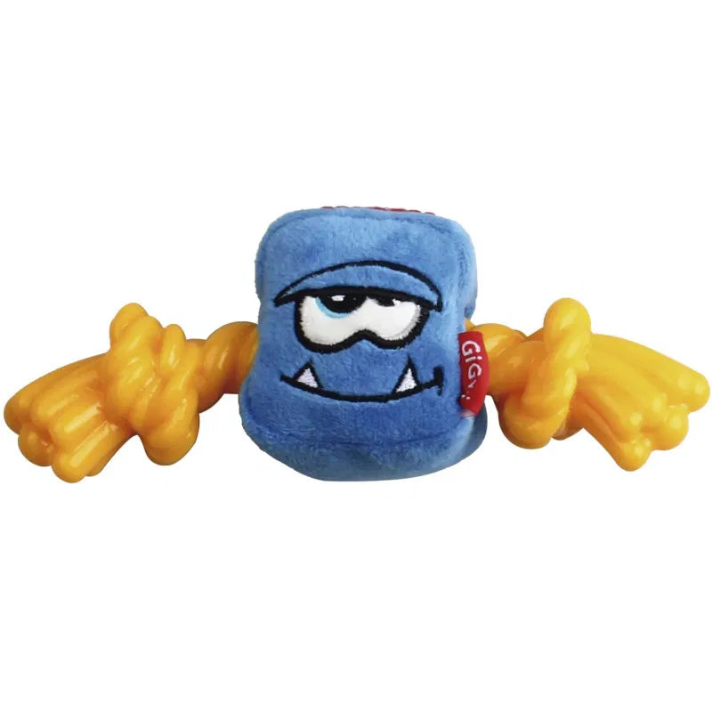 Giocattolo per cani Monster Rope GiGwi – Peluche e TPR con testa blu resistente