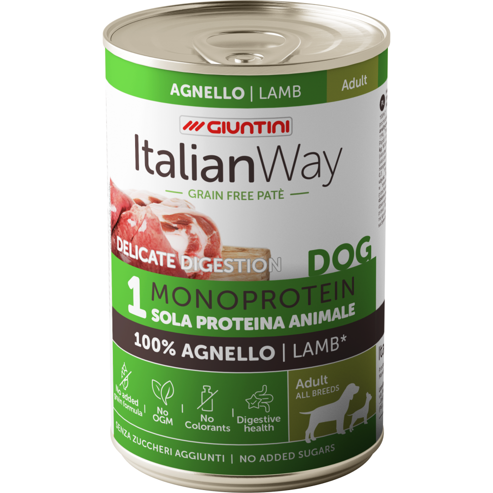 ItalianWay Dog Grain Free Monoprotein Lattina - Agnello 400g