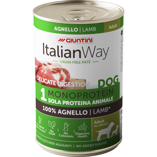 ItalianWay Dog Grain Free Monoprotein Lattina - Agnello 400g