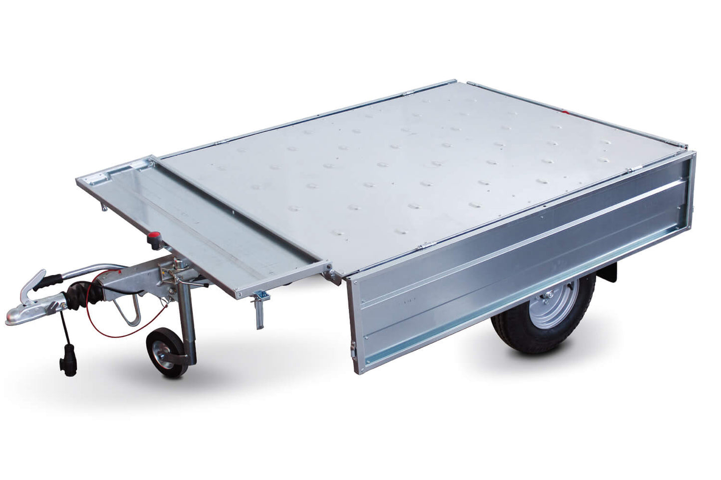 Rimorchio Alluminio Linea Oli-Country Frenato Sponde Apribili