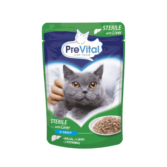 Bustina Prevital Per Gatti Adulti Sterili con Fegato in salsa 100 gr - Il mio negozio