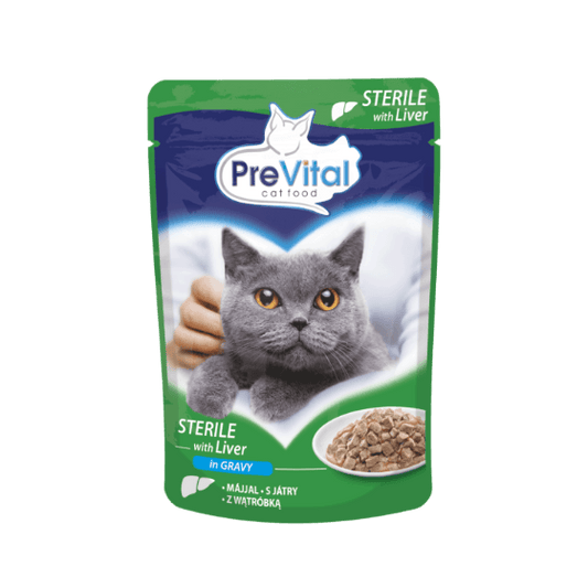 Bustina Prevital Per Gatti Adulti Sterili con Fegato in salsa 100 gr - Il mio negozio