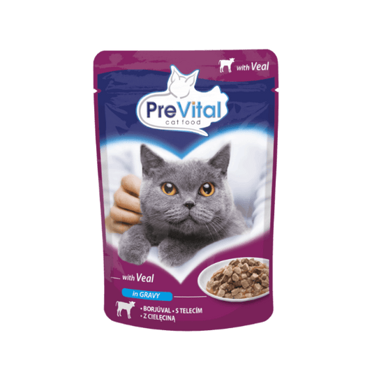Bustina Prevital Per Gatti Adulti con Vitello in salsa 100 gr - Il mio negozio